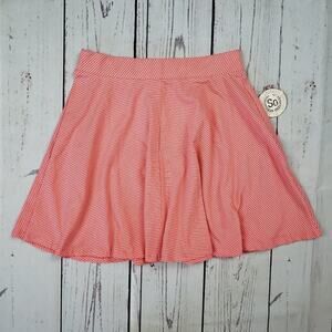 NWT SO A-Line Red & White Striped Skater Striped Skirt Women's Size Medium